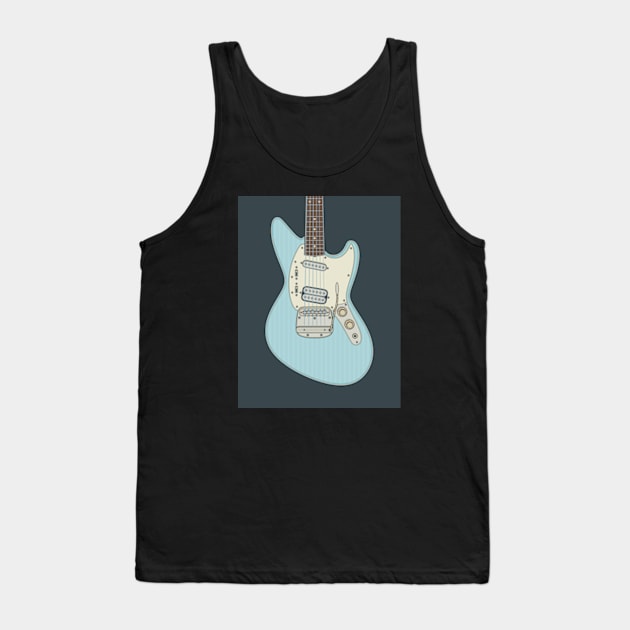 Sonic Blue Offset Guitar Tank Top by milhad